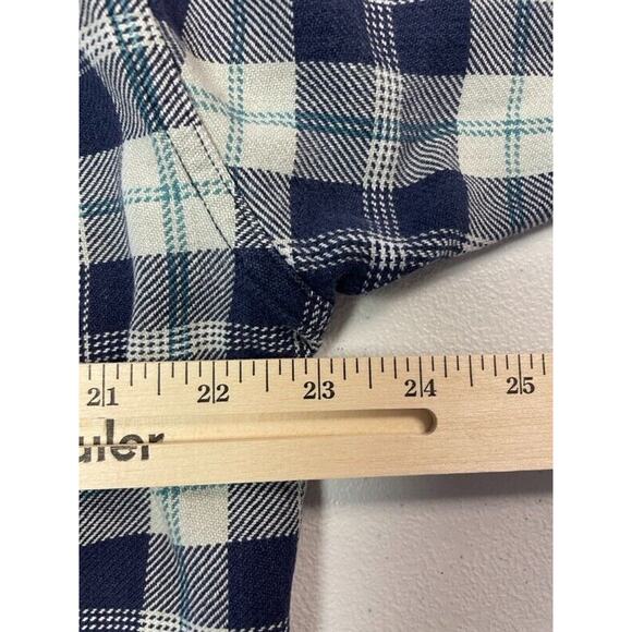 Saddlebreed Flannel Plaid Shirt Mens Large Button Down Blue Check Pocket Cotton - Picture 6 of 7